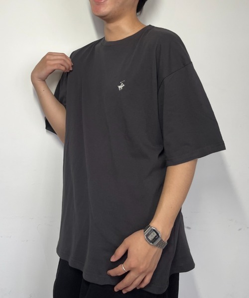 BEVERLY HILLS POLO CLUB(ビバリーヒルズポロクラブ)の「【BEVERLY HILLS POLO CLUB】ワンポイント刺繍Tシャツ 無地/ボーダー(Tシャツ/カットソー・メンズ・ブラック系その他/ホワイト系その他/チャコール/オフホワイト/ネイビー/ブラック・M/L)」の19枚目の写真