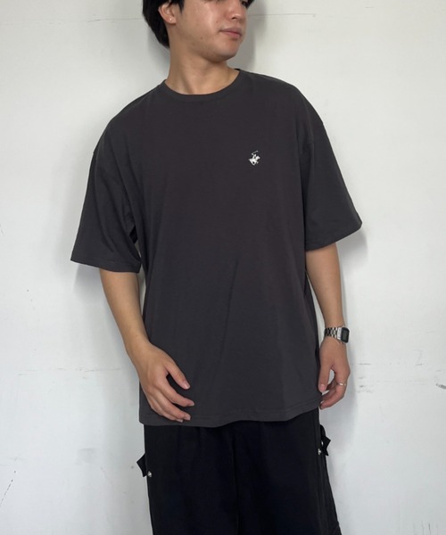 BEVERLY HILLS POLO CLUB(ビバリーヒルズポロクラブ)の「【BEVERLY HILLS POLO CLUB】ワンポイント刺繍Tシャツ 無地/ボーダー(Tシャツ/カットソー・メンズ・ブラック系その他/ホワイト系その他/チャコール/オフホワイト/ネイビー/ブラック・M/L)」の21枚目の写真