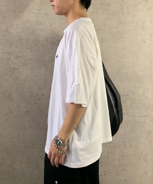 BEVERLY HILLS POLO CLUB(ビバリーヒルズポロクラブ)の「【BEVERLY HILLS POLO CLUB】ワンポイント刺繍Tシャツ 無地/ボーダー(Tシャツ/カットソー・メンズ・ブラック系その他/ホワイト系その他/チャコール/オフホワイト/ネイビー/ブラック・M/L)」の7枚目の写真