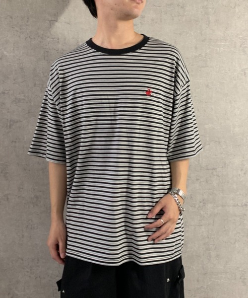 BEVERLY HILLS POLO CLUB(ビバリーヒルズポロクラブ)の「【BEVERLY HILLS POLO CLUB】ワンポイント刺繍Tシャツ 無地/ボーダー(Tシャツ/カットソー・メンズ・ブラック系その他/ホワイト系その他/チャコール/オフホワイト/ネイビー/ブラック・M/L)」の16枚目の写真