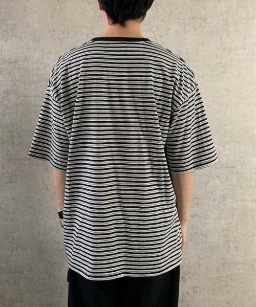 BEVERLY HILLS POLO CLUB(ビバリーヒルズポロクラブ)の「【BEVERLY HILLS POLO CLUB】ワンポイント刺繍Tシャツ 無地/ボーダー(Tシャツ/カットソー・メンズ・ブラック系その他/ホワイト系その他/チャコール/オフホワイト/ネイビー/ブラック・M/L)」の18枚目の写真