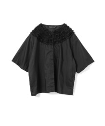 mizuiro ind フリルデザインクルーネックシャツ