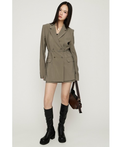 SLY(スライ)の「SUMMER BELTED TAILOR JK サマーベルテッドテーラージャケット 春服 夏服(テーラードジャケット・レディース・ネイビー/カーキ・FREE)」の3枚目の写真