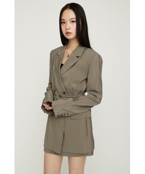 SLY(スライ)の「SUMMER BELTED TAILOR JK サマーベルテッドテーラージャケット 春服 夏服(テーラードジャケット・レディース・ネイビー/カーキ・FREE)」の4枚目の写真