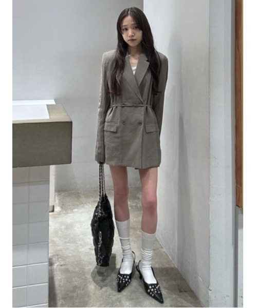 SLY(スライ)の「SUMMER BELTED TAILOR JK サマーベルテッドテーラージャケット 春服 夏服(テーラードジャケット・レディース・ネイビー/カーキ・FREE)」の17枚目の写真