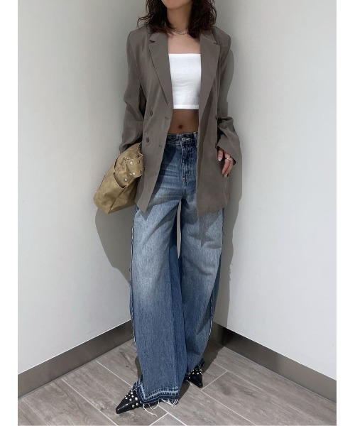 SLY(スライ)の「SUMMER BELTED TAILOR JK サマーベルテッドテーラージャケット 春服 夏服(テーラードジャケット・レディース・ネイビー/カーキ・FREE)」の18枚目の写真