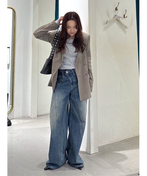SLY(スライ)の「SUMMER BELTED TAILOR JK サマーベルテッドテーラージャケット 春服 夏服(テーラードジャケット・レディース・ネイビー/カーキ・FREE)」の19枚目の写真