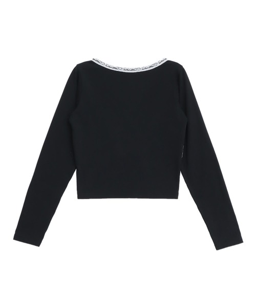 ANAP(アナップ)の「クロスレースデザイン クロップド トップス ロンT(Tシャツ/カットソー・レディース・ホワイト/ブラック×ホワイト/ブラック/ラベンダー・F)」の14枚目の写真