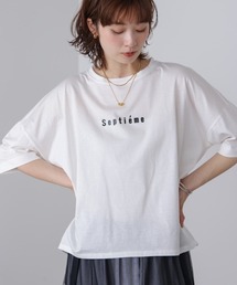 WシルケットバックシャイニーラインロゴＴ