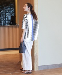 WシルケットバックシャイニーラインロゴT
