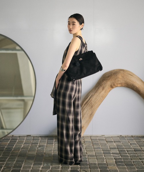 LAULEN（ローレン）の「ombre check urban setup / オンブレチェックセットアップ（サロペット/オーバーオール・レディース・ブラック・FREE）」の22枚目の写真