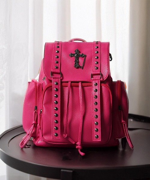 1111clothing(ワンフォークロージング)の「クロスチャーム バックパック / Cross Charm Backpack(バックパック/リュック・レディース・ピンク/ブラック/オフホワイト・FREE)」の3枚目の写真