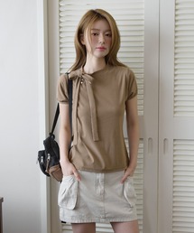 Tシャツ/カットソー（ブラウン/茶色系・タートルネック/ハイネック