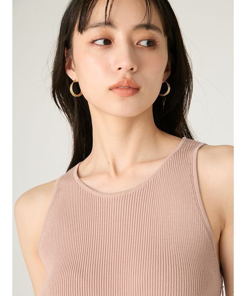 FRAY I.D(フレイアイディー)の「リブニットコンビティアードワンピース(ワンピース・レディース・チャコールグレー/ライトベージュ/ピンク/ミント・1/0)」の8枚目の写真