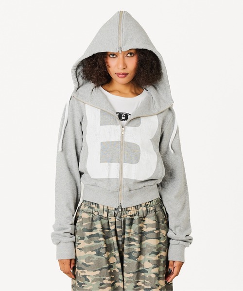 BEEDEN（ビーデン）の「B LOGO BASIC HOODIE（パーカー・レディース・ホワイト/ブラック/グレー・FREE）」の7枚目の写真