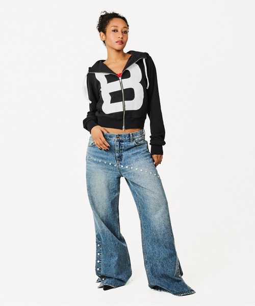 BEEDEN（ビーデン）の「B LOGO BASIC HOODIE（パーカー・レディース・ホワイト/ブラック/グレー・FREE）」の16枚目の写真