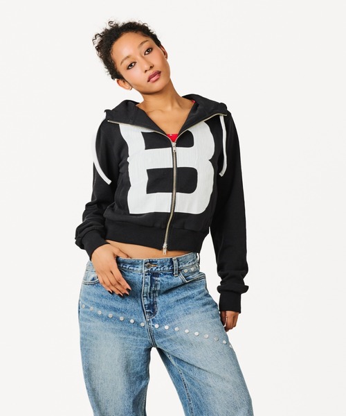 BEEDEN（ビーデン）の「B LOGO BASIC HOODIE（パーカー・レディース・ホワイト/ブラック/グレー・FREE）」の21枚目の写真