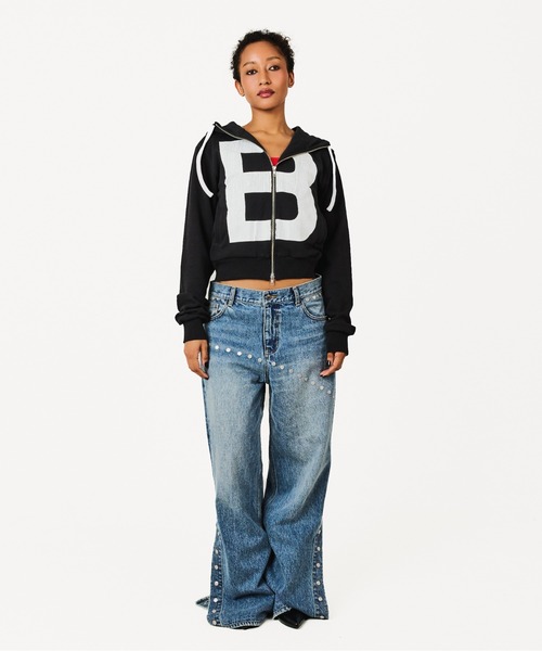 BEEDEN（ビーデン）の「B LOGO BASIC HOODIE（パーカー・レディース・ホワイト/ブラック/グレー・FREE）」の20枚目の写真