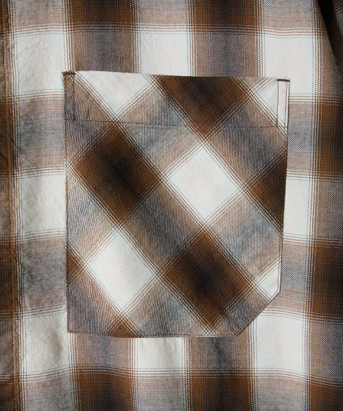 HORLISUN(ホーリーサン)の「Ophir Cupro Ombre Multi Check Shirt Mocha(シャツ/ブラウス・メンズ・その他・MEDIUM/SMALL/LARGE)」の4枚目の写真