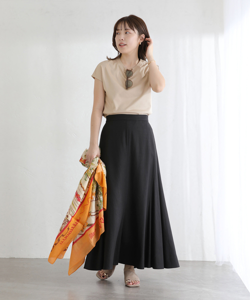 La TOTALITE(ラトータリテ)の「manipuri/マニプリ コットンシルクストール トロピカルガーデン(ストール/ショール・レディース・オレンジ・FREE)」の2枚目の写真