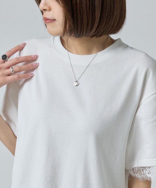 goocy(グーシー)の「バックスリットレース切替Tシャツ(Tシャツ/カットソー・レディース・ブラック/ホワイト・FREE)」の19枚目の写真