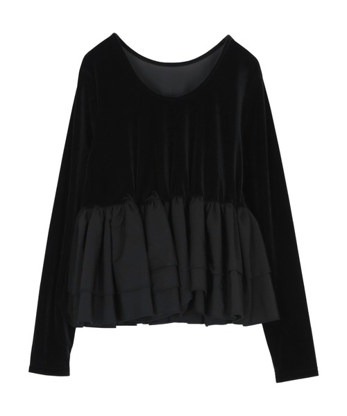 titivate(ティティベイト)の「前後2wayシアーベロアドッキングペプラムトップス(Tシャツ/カットソー・レディース・ドット/ブラック系その他/ブラック・S/M/L)」の20枚目の写真