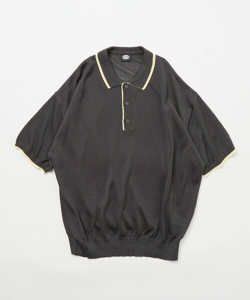 FREAK'S STORE（フリークスストア）の「限定展開 リラックスフィット 配色ニットポロシャツ（ポロシャツ・メンズ・グレー/ブラウン/ネイビー/チャコールグレー・SMALL/LARGE/MEDIUM）」の15枚目の写真