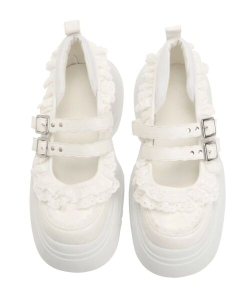 merry jenny(メリージェニー)の「frill mary jane metal sneakers(スニーカー・レディース・ブラック/オフホワイト/ピンク・LARGE/MEDIUM)」の16枚目の写真