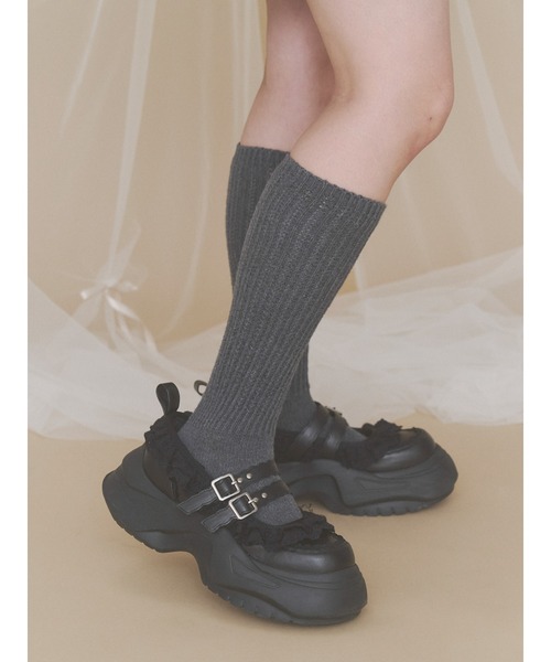 merry jenny(メリージェニー)の「frill mary jane metal sneakers(スニーカー・レディース・ブラック/オフホワイト/ピンク・LARGE/MEDIUM/SMALL)」の5枚目の写真