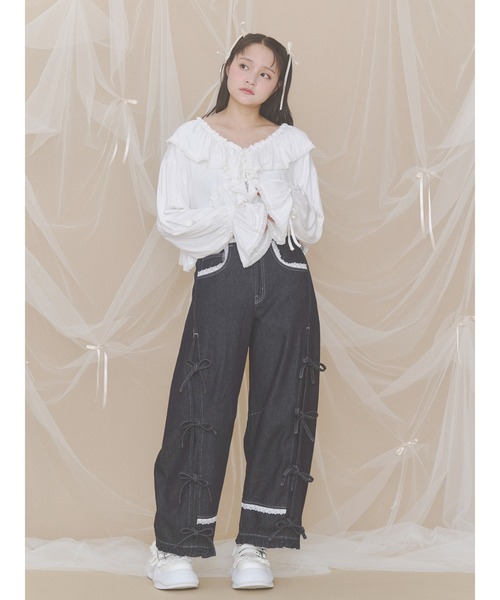 merry jenny(メリージェニー)の「frill mary jane metal sneakers(スニーカー・レディース・ブラック/オフホワイト/ピンク・LARGE/MEDIUM/SMALL)」の9枚目の写真
