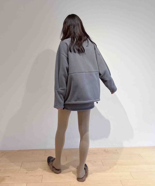 HOLIDAY(ホリデイ)の「CLASSIC FLEECE ZIP UP JACKET クラシックフリースジップアップジャケット(ブルゾン・レディース・ブラック/グレー・ONE SIZE)」の12枚目の写真