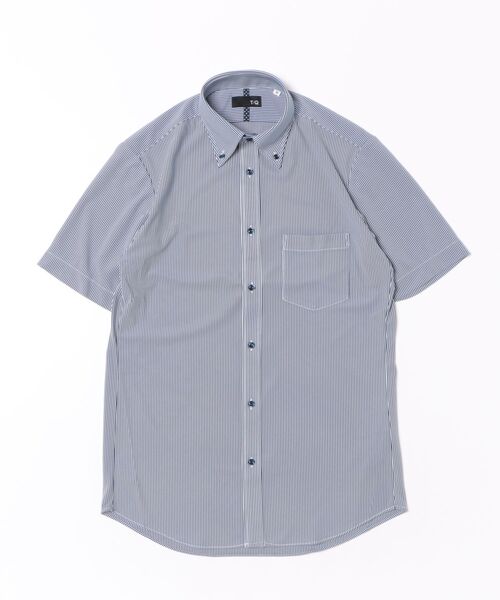 TAKA-Q(タカキュー)の「ワイシャツ メンズ ストレッチ 吸水速乾 ノンアイロン ボタンダウン 半袖 ビジネス ドレス NEWスタンダードフィット(ビジネスシャツ・メンズ・ネイビー・S/MEDIUM/LARGE/X-LARGE/3L)」の2枚目の写真