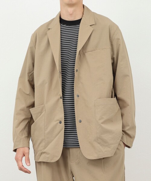 NANGA（ナンガ）の「《セットアップ対応》【NANGA】DotAir COMFY JACKET 26SS（テーラードジャケット・メンズ・ベージュ/ブラック・L/M）」の3枚目の写真