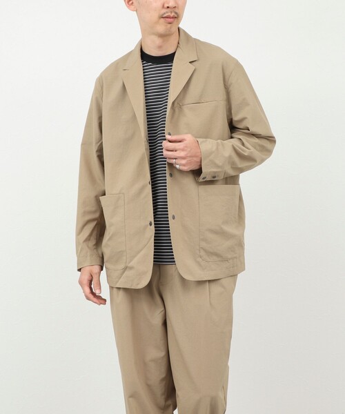 NANGA（ナンガ）の「《セットアップ対応》【NANGA】DotAir COMFY JACKET 26SS（テーラードジャケット・メンズ・ベージュ/ブラック・L/M）」の4枚目の写真