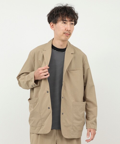 NANGA（ナンガ）の「《セットアップ対応》【NANGA】DotAir COMFY JACKET 26SS（テーラードジャケット・メンズ・ベージュ/ブラック・L/M）」の5枚目の写真
