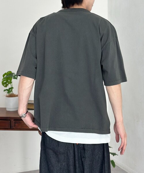 CPCM(シーピーシーエム)の「ベーシックカラーピグメントヘンリーT(Tシャツ/カットソー・メンズ・ブラック/ホワイト/ネイビー・MEDIUM/LARGE)」の14枚目の写真