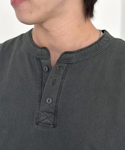 CPCM(シーピーシーエム)の「ベーシックカラーピグメントヘンリーT(Tシャツ/カットソー・メンズ・ブラック/ホワイト/ネイビー・MEDIUM/LARGE)」の18枚目の写真