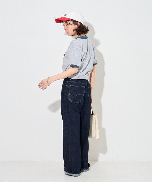FREAK'S STORE（フリークスストア）の「SPORTS PRINT RINGER T-SHIRT/ロゴプリントTシャツ（Tシャツ/カットソー・レディース・イエロー/ライトグレー/ホワイト・ﾌﾘ-）」の19枚目の写真
