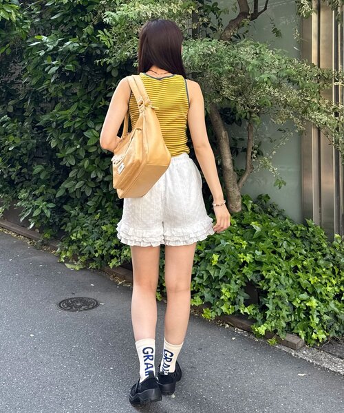 CIAOPANIC(チャオパニック)の「配色ボーダータンクトップ(キャミソール・レディース・ブラウン/アイボリー/イエロー・ONE SIZE)」の11枚目の写真