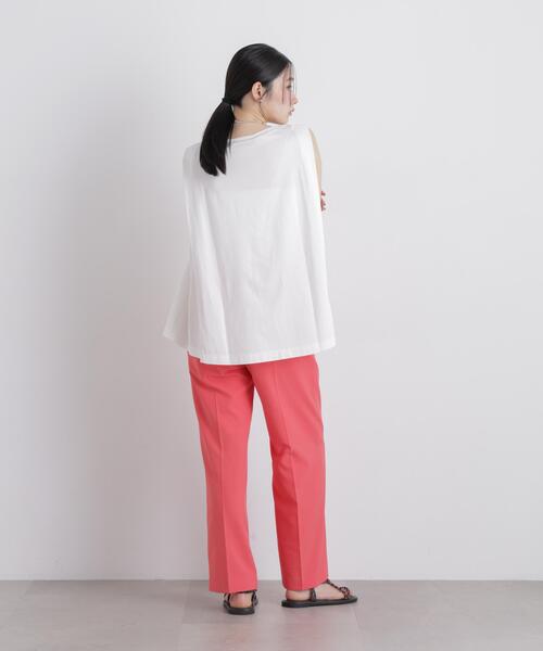 NANO universe(ナノユニバース)の「NANOFINE ボックスフレアカットトップス(Tシャツ/カットソー・レディース・チャコール/ホワイト/パープル・FREE)」の22枚目の写真