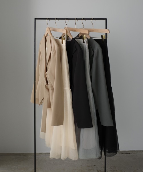 Louere（ルエレ）の「ジャケットsetチュールイレヘムスカート【一部ぺチスカートSET】（セットアップ・レディース・グレー/ベージュ/ブラック・LARGE/MEDIUM/SMALL/X-LARGE）」の20枚目の写真