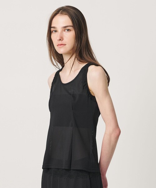 ATTISESSION(アティセッション)の「<ATTISESSION>メッシュ レース ノースリーブ トップス(その他トップス・レディース・ブラック/ホワイト・FREE)」の2枚目の写真