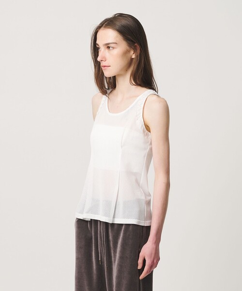 ATTISESSION(アティセッション)の「<ATTISESSION>メッシュ レース ノースリーブ トップス(その他トップス・レディース・ブラック/ホワイト・FREE)」の3枚目の写真
