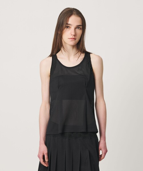 ATTISESSION(アティセッション)の「<ATTISESSION>メッシュ レース ノースリーブ トップス(その他トップス・レディース・ブラック/ホワイト・FREE)」の5枚目の写真