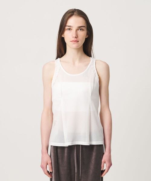 ATTISESSION(アティセッション)の「<ATTISESSION>メッシュ レース ノースリーブ トップス(その他トップス・レディース・ブラック/ホワイト・FREE)」の7枚目の写真
