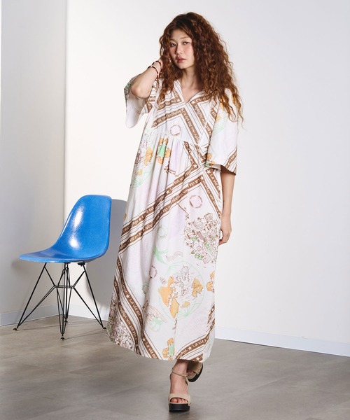 HLAADA(フラーダ)の「HLAADA for ROSEBUD/VOYAGE PRINT DRESS(ワンピース・レディース・ブラウン/ブラック・ONE SIZE)」の14枚目の写真