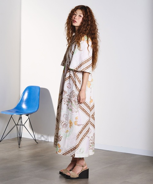 HLAADA(フラーダ)の「HLAADA for ROSEBUD/VOYAGE PRINT DRESS(ワンピース・レディース・ブラウン/ブラック・ONE SIZE)」の16枚目の写真
