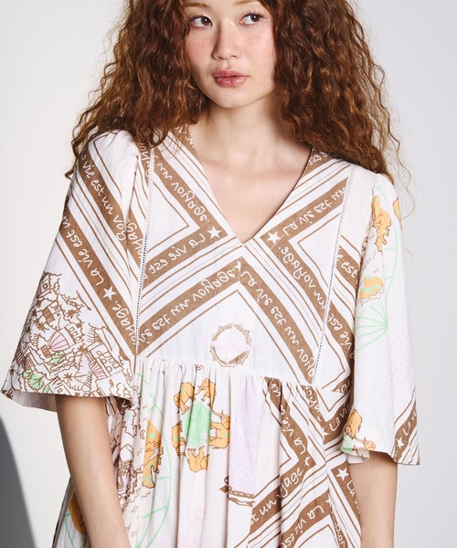 HLAADA(フラーダ)の「HLAADA for ROSEBUD/VOYAGE PRINT DRESS(ワンピース・レディース・ブラウン/ブラック・ONE SIZE)」の19枚目の写真