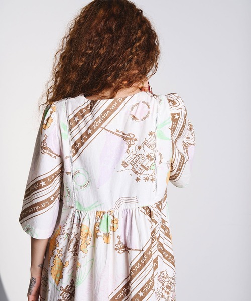 HLAADA(フラーダ)の「HLAADA for ROSEBUD/VOYAGE PRINT DRESS(ワンピース・レディース・ブラウン/ブラック・ONE SIZE)」の21枚目の写真