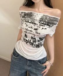 ヴィンテージロゴオフショルTシャツ